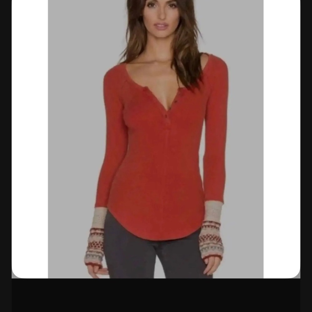 Free People Alpine Cuff Rust Thermal